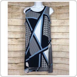 Alfani High Low Shift Dress Size M Geometric Print